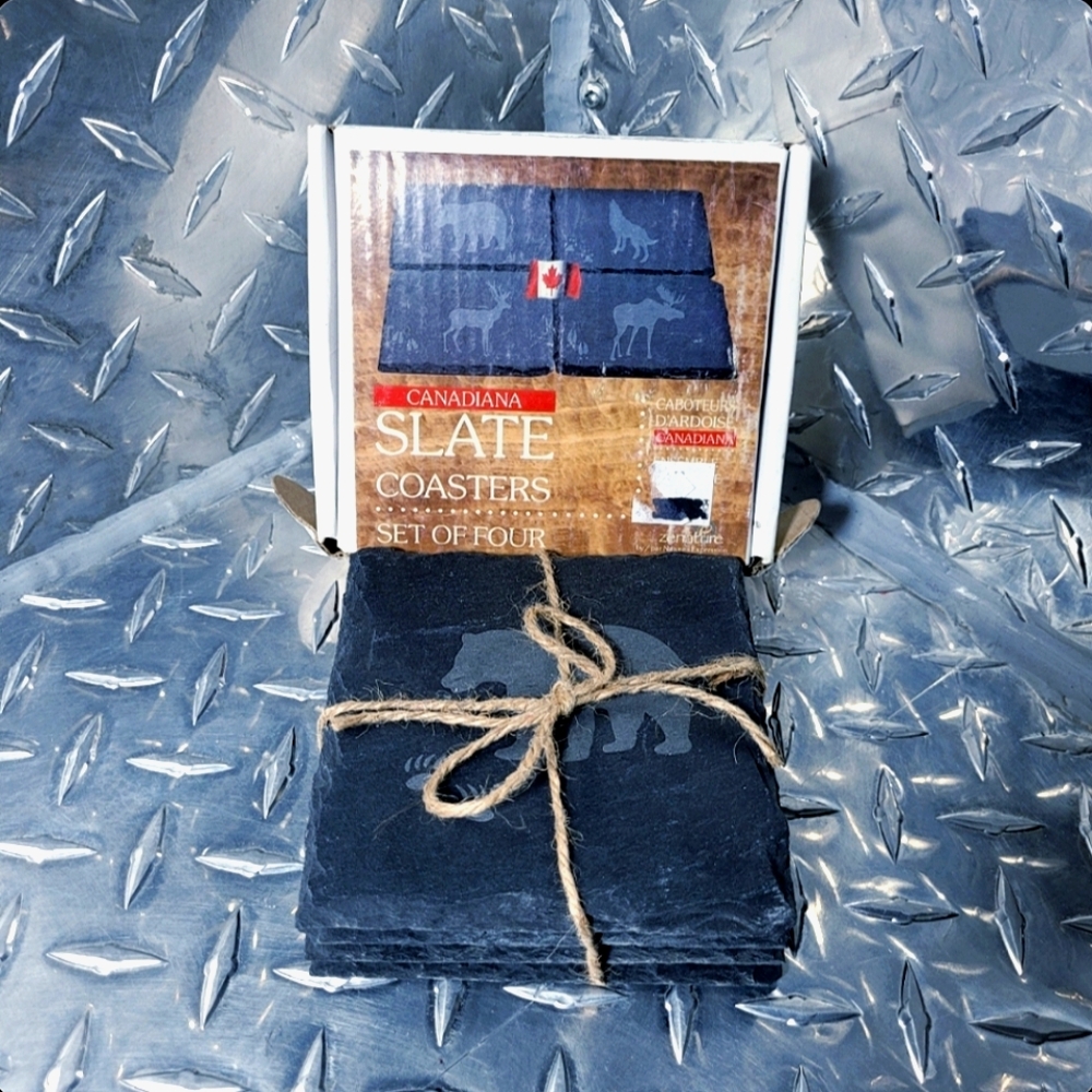 4 set of slate coasters